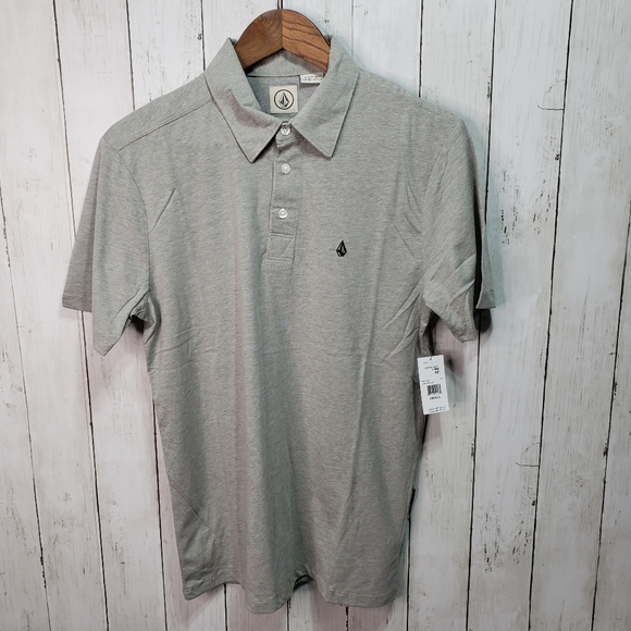 New! Volcom Men's Gray Banger Polo Size Small. - Picture 1 of 6